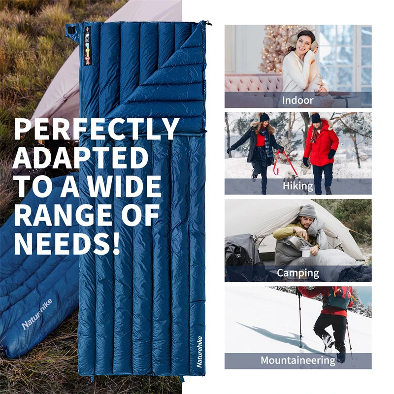 Naturehike Camping Duck Down Sleeping Bag CW295 Spring Warm Waterproof Splicable Double Quilt Ultralight Envelope Sleeping Bag