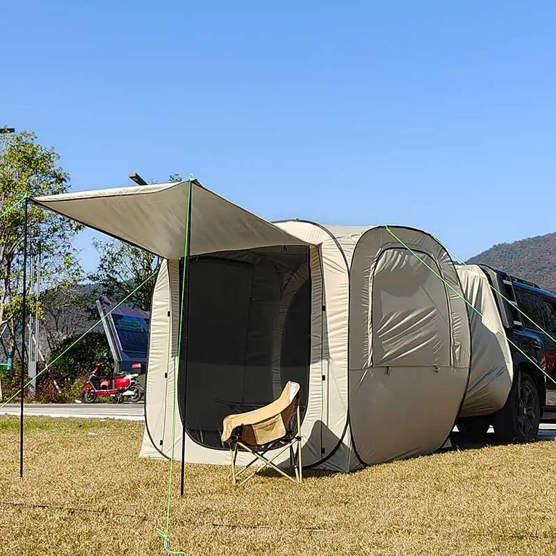 Pop-up SUV Camping Tent: 4 Person Instant Easy Setup Family Tent Connected to Vehicles to Achieve the Freedom of Heat&Cooling