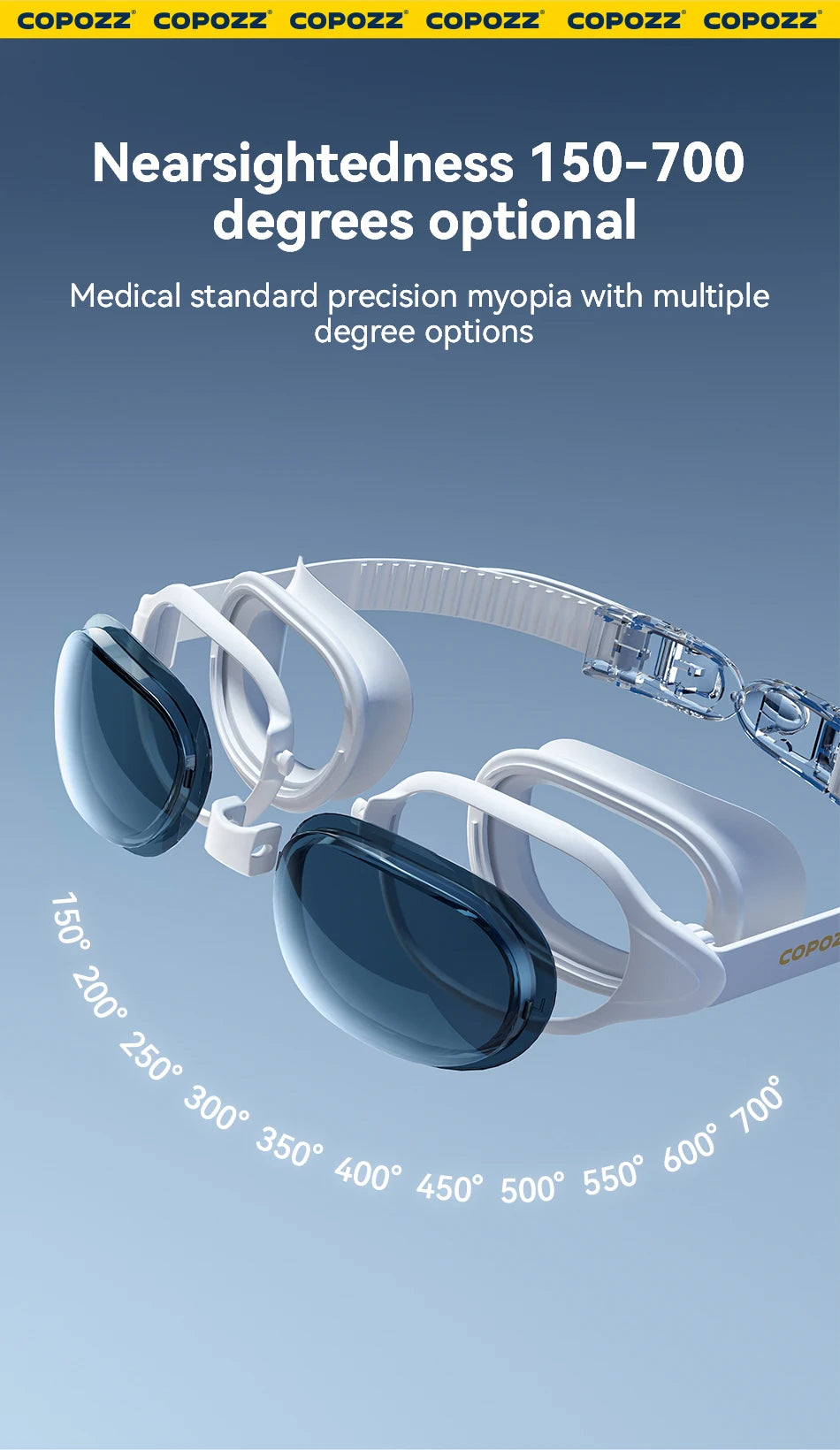 COPOZZ Myopia Swimming Goggles Male Female Adult Swim Goggle CoNANO Imported Anti Fog Pool Swimming Glasses Eyewear -1.5 to -7