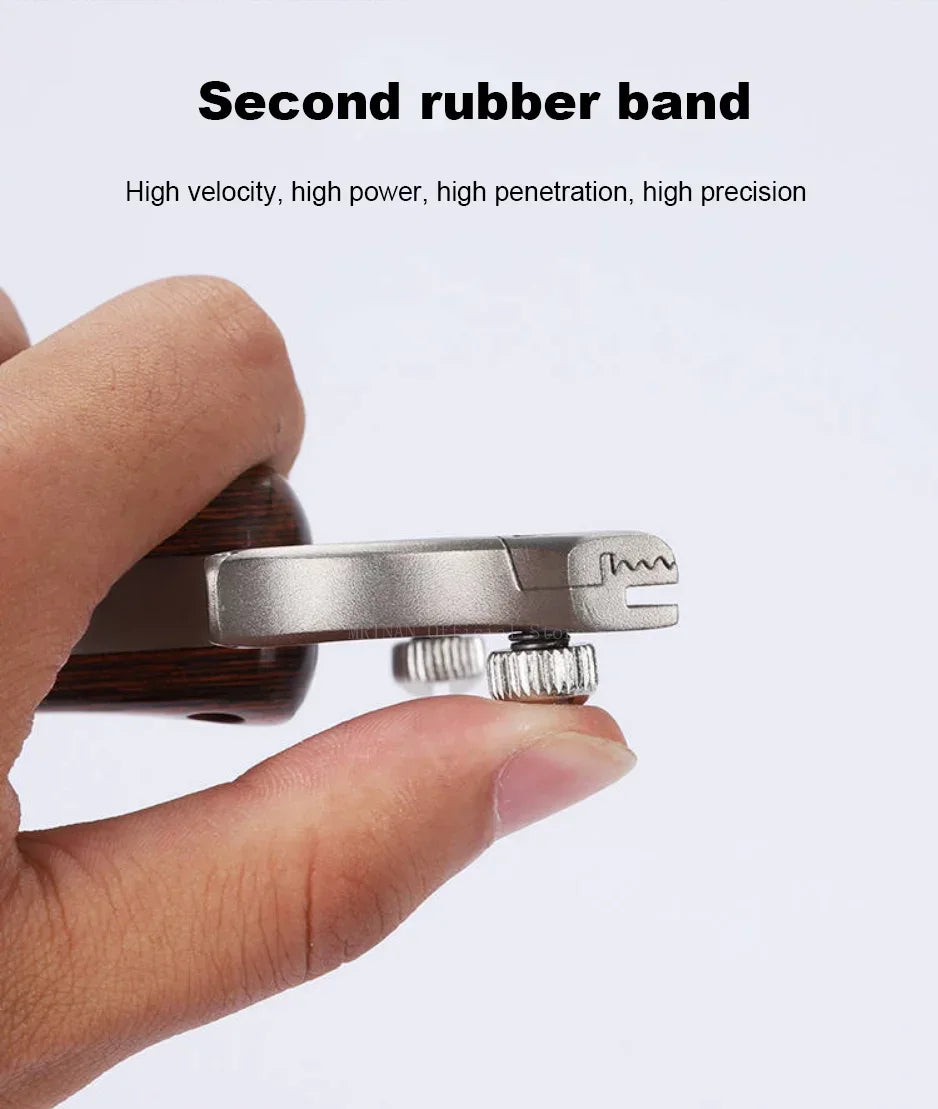 Outdoor Hunting Stainless Steel Wooden Handle Shooting Slingshot Traditional Rubber Band Catapult Slingshot Adult Shooting Game