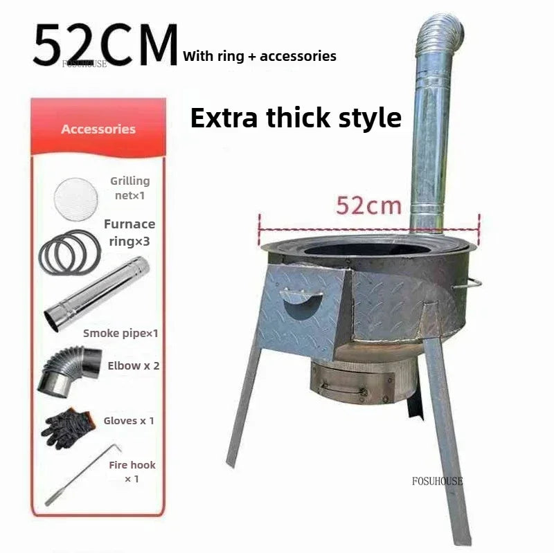 Chimeneas Camping Fire Pit Outdoor Grill Stand Camping Stove Heating Wood Fire Stove Household Rural Portable Brazier Stove