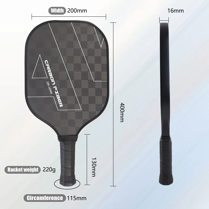 18K Pickleball Paddles With 2 Balls Premium Carbon Fiber Surface For Tennis And Pickleball Sports Equipment