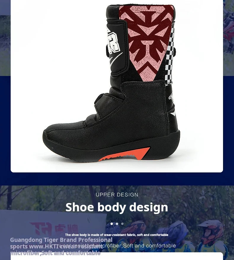 2PCS Kids Motocross Boots For Child Botas Motorcycle 4-10 Years Off Road Boots Motorcycle Mid Calf Kids Child MTB ATV