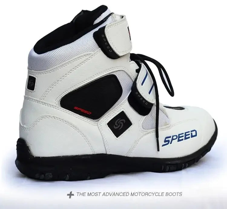 Motorcycle Fall Prevention Boots High Ankle Racing Boots Leather Race Motocross Motorbike Riding Boots Shoes for Women Men Shoe