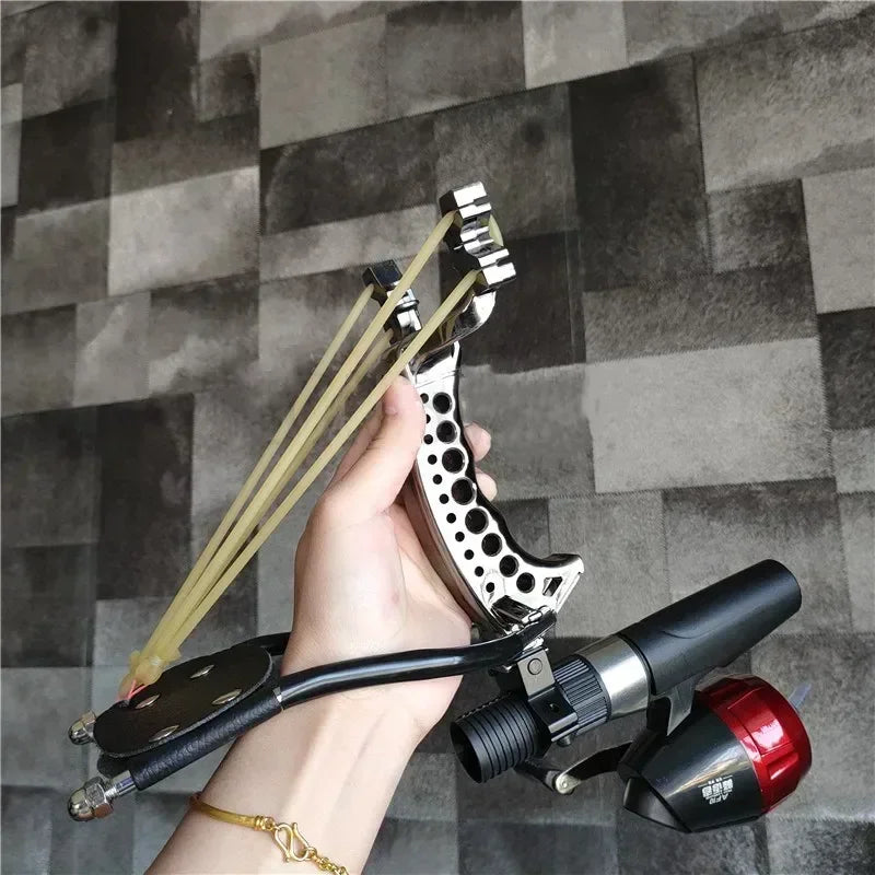 Strong Slingshot Hunting Fishing Set Professional Catapult with Arrows Fishing Rubber Band Outdoor Shooting Fishing Accessories