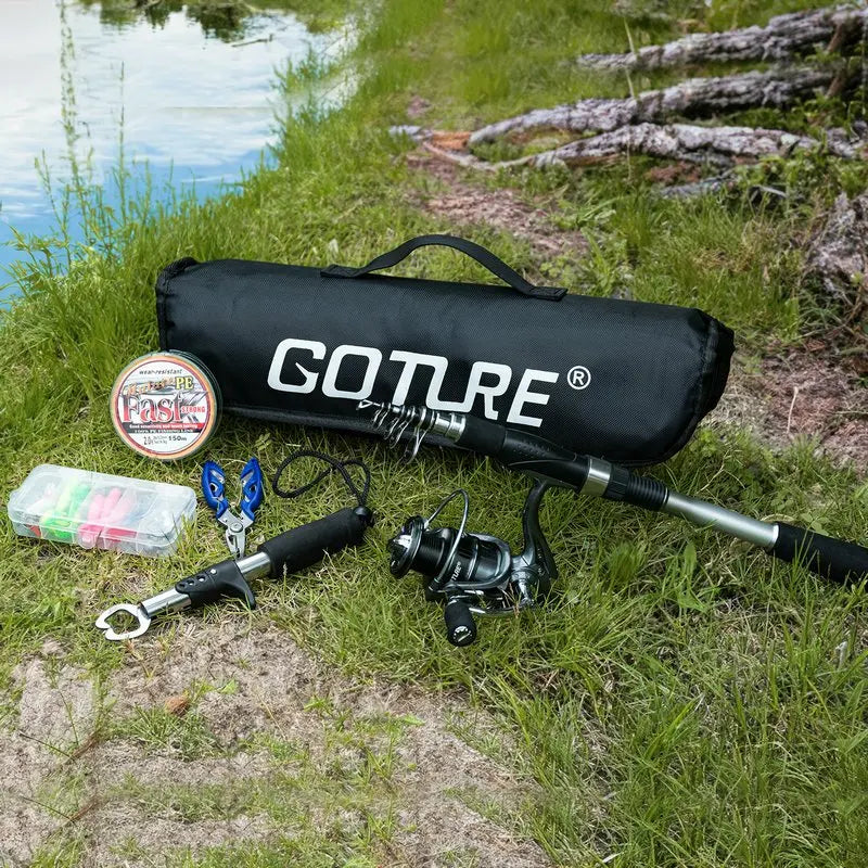 Goture 2.1M 2.4M 2.7M Portable Telescopic Spinning Fishing Rod Carbon Fiber Fishing Rod Tackle Sea Rod Fishing Tackle Pesca