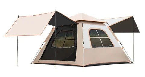 Outdoor Fully Automatic Quick-opening Two-in-one Canopy Vinyl Tent Double Doors and Double Windows 5-8 People Camping Tent
