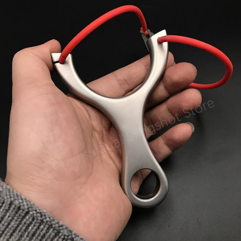 Stainless Steel Slingshot with Rubber Band High-power Catapult Professional Hunting Outdoor Shooting Game Slingshot