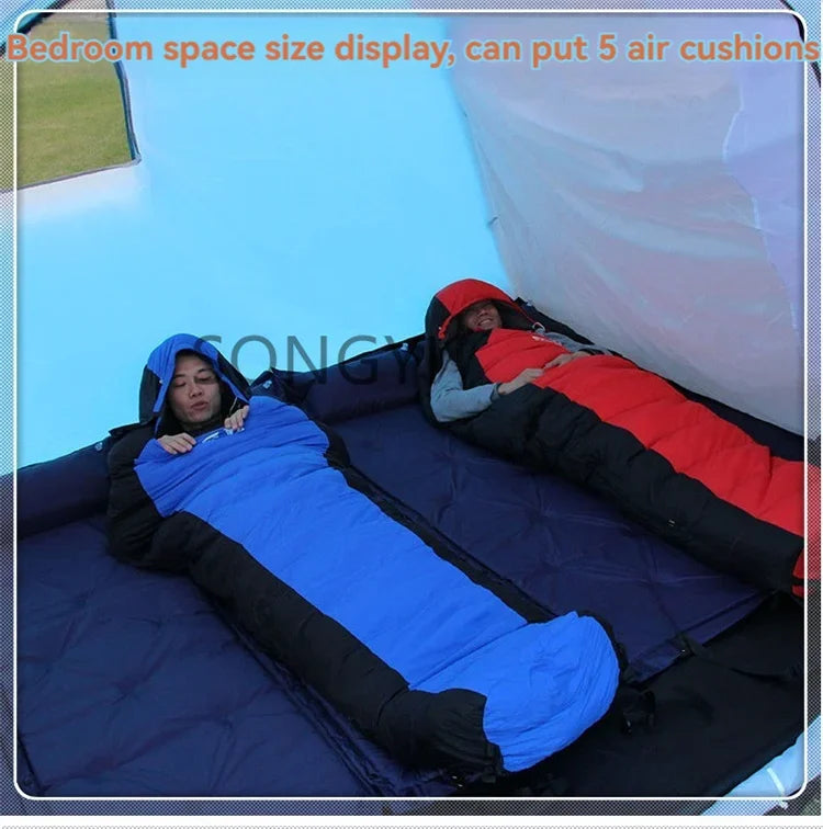 New Exercise BBQ Camping Large Tunnel Tent One Room Two Living Rooms Rainproof Ten People Outdoor Equipment Camping Supplies