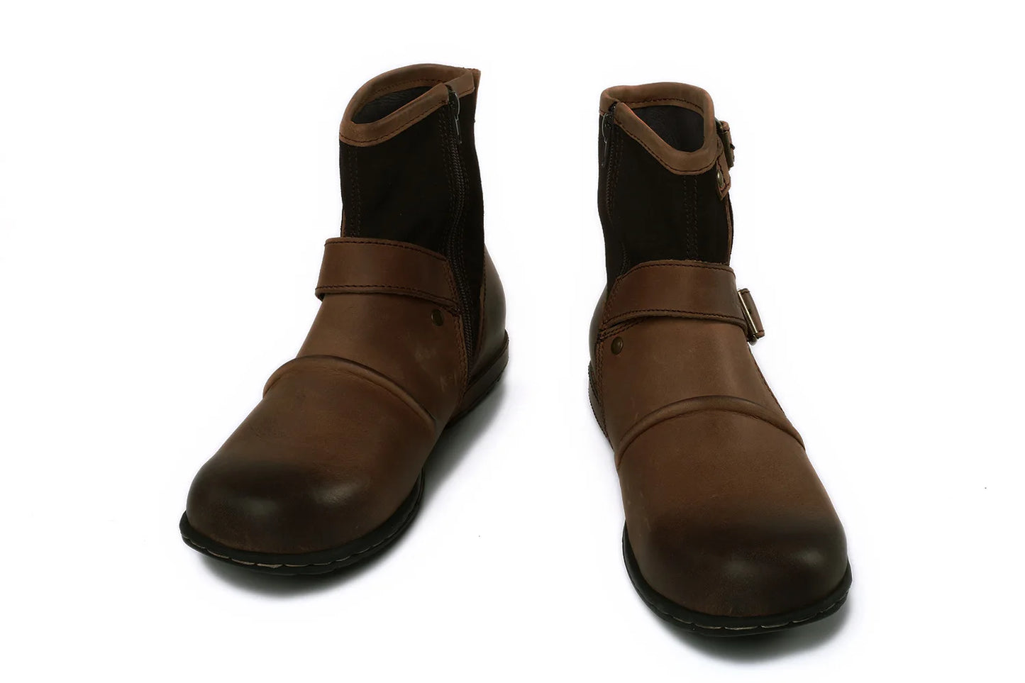 2025 New In Men Boots Luxury Handmade Men Ankle Boots Metal Buckle Zipper Motorcycle Boots Outdoor Plus Size 39-48 Punk Bottines