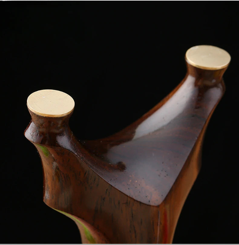 High-quality Brass+Ebony Slingshot Outdoor Smooth Head Hunting Bow Catapult with Rubber Band Steel Ball Strong Magnetic Ring Set