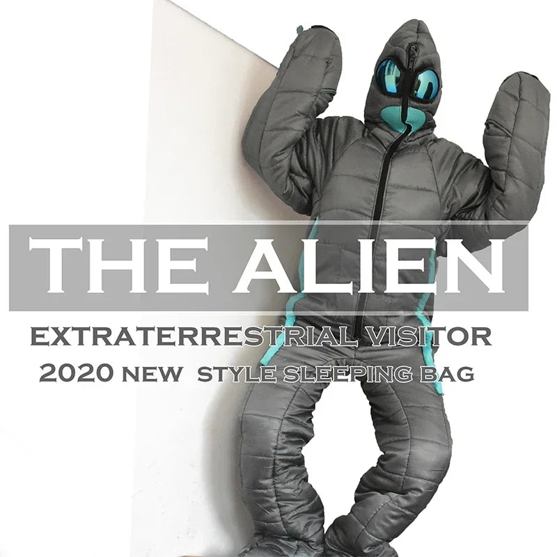 Creative Alien Human Shape Sleeping Bag Portable Camping Full Body Wearable Bedding 3 Size Suitable For Most People