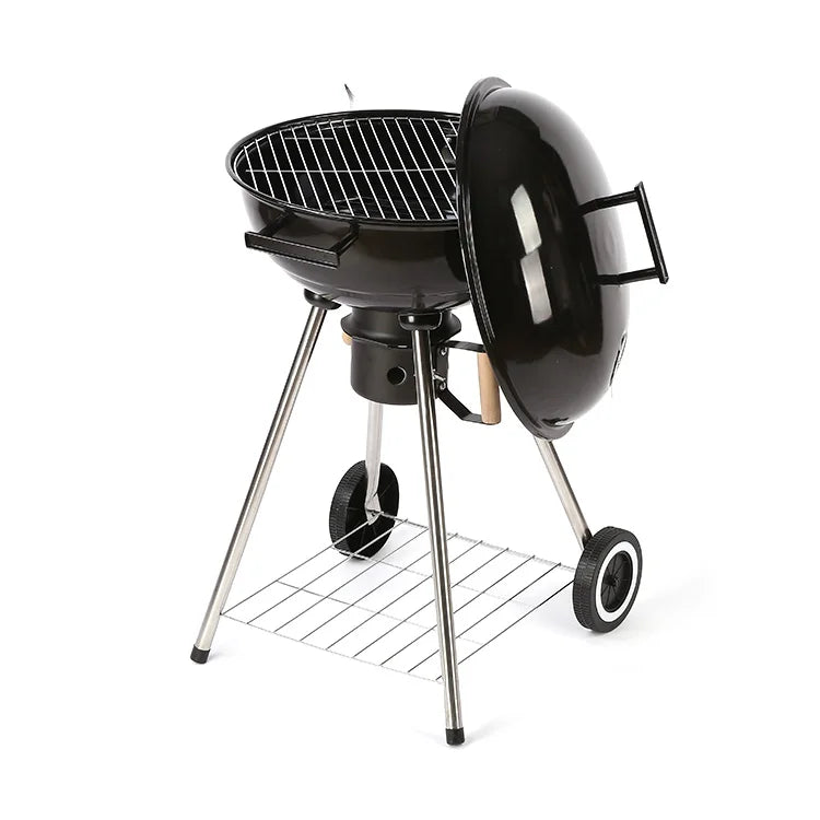 Windproof Outdoor BBQ Grill  American Charcoal Apple Smoking Rack  Movable Four-Legged Grill  Detachable Camping BBQ Pan