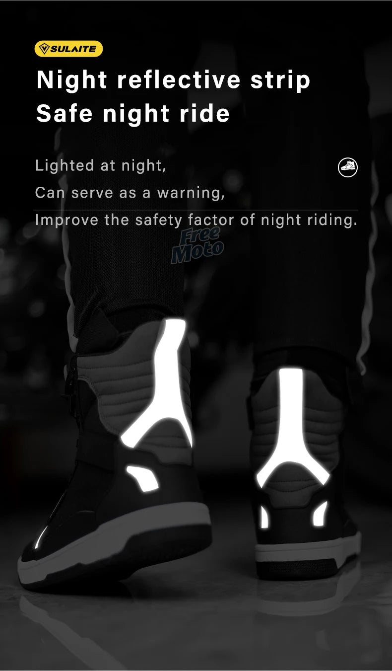 Men's Riding Motorcycle Boots Microfiber Leather Moto Motocross Summer Breathable Anti-fall Rider Road Casual Shoes