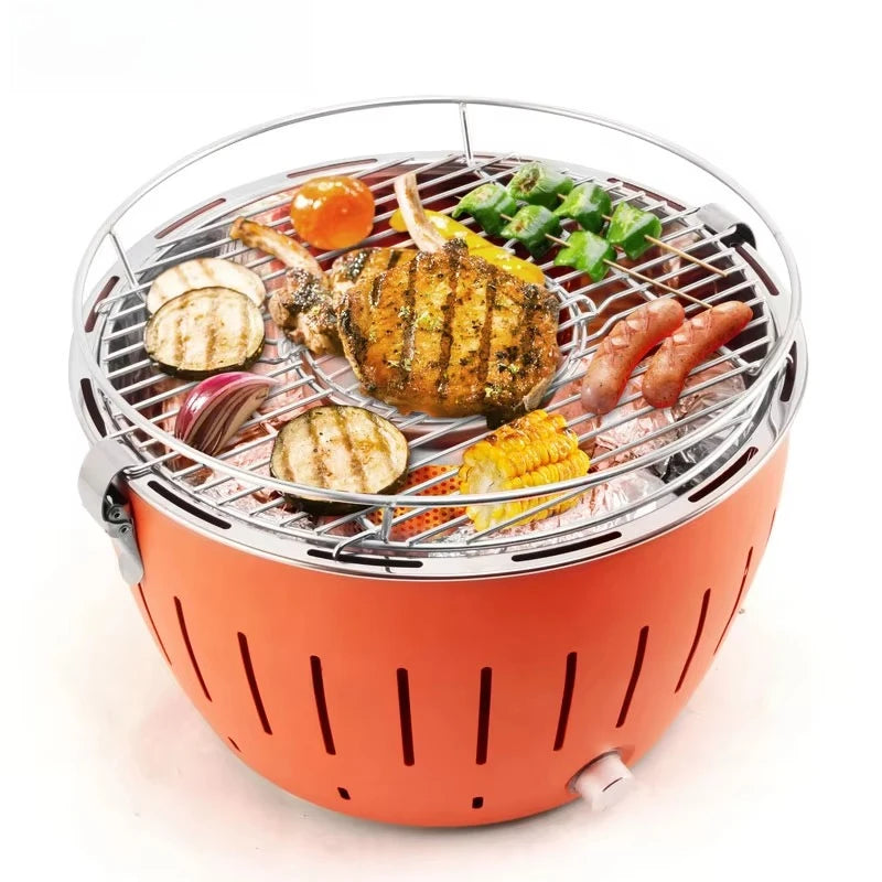 New Design Portable Charcoal BBQ Grill Stainless Steel Turbo BBQ Grill Outdoor