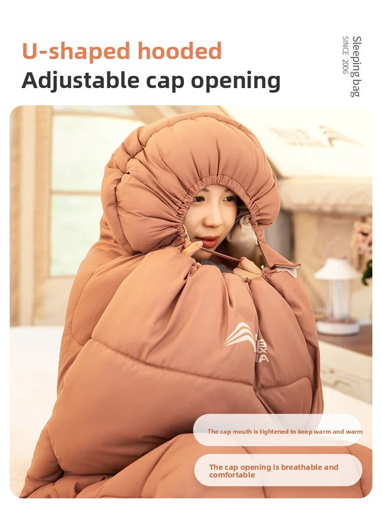 Sleeping bag for all seasons, suitable for adults, outdoor camping, overnight use, car use, and siesta, dual-purpose with warm