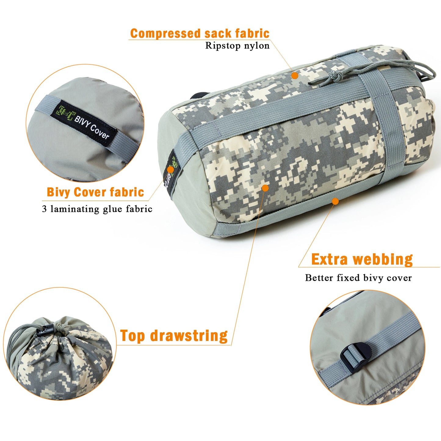 Bivy Cover Sack for Military Army Modular Sleeping System, Waterproof Outer Shell for Sleeping Bag, Minimalist Stealth Shelter