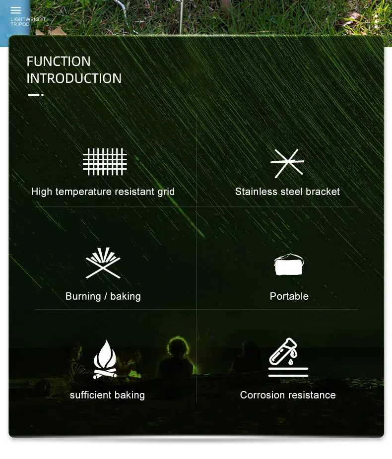 Outdoor Folding Stainless Steel Grill Barbecue Rack Detachable Charcoal Stove BBQ Grill Lightweight Brazier Foldable Hibachi