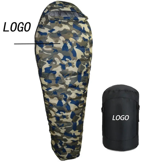 Soft comfortable camping sleeping bag 20~-35 degree centigrade customizable outdoor winter sleeping bag