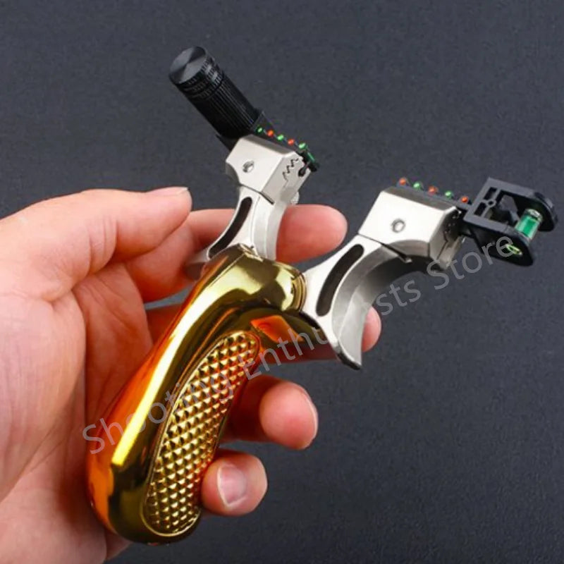 Outdoor shooting infrared laser hunting catapult rubber strap steel ball bullseye set game easy to carry