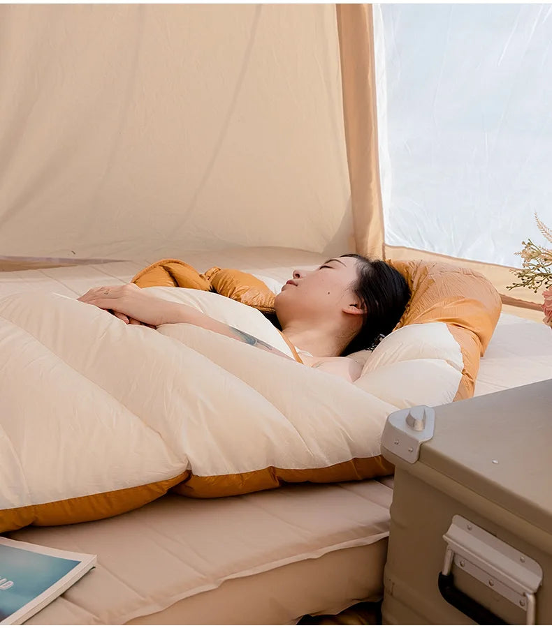 White duck down mummy down sleeping bag adult outdoor camping winter thickened cold minus 30 degrees Sleeping Bags