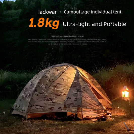 Ultra-Lightweight 1.8KG Military Tent Waterproof Windproof Quick Setup Backpack Tent for Camping Hiking Beach Backpacking