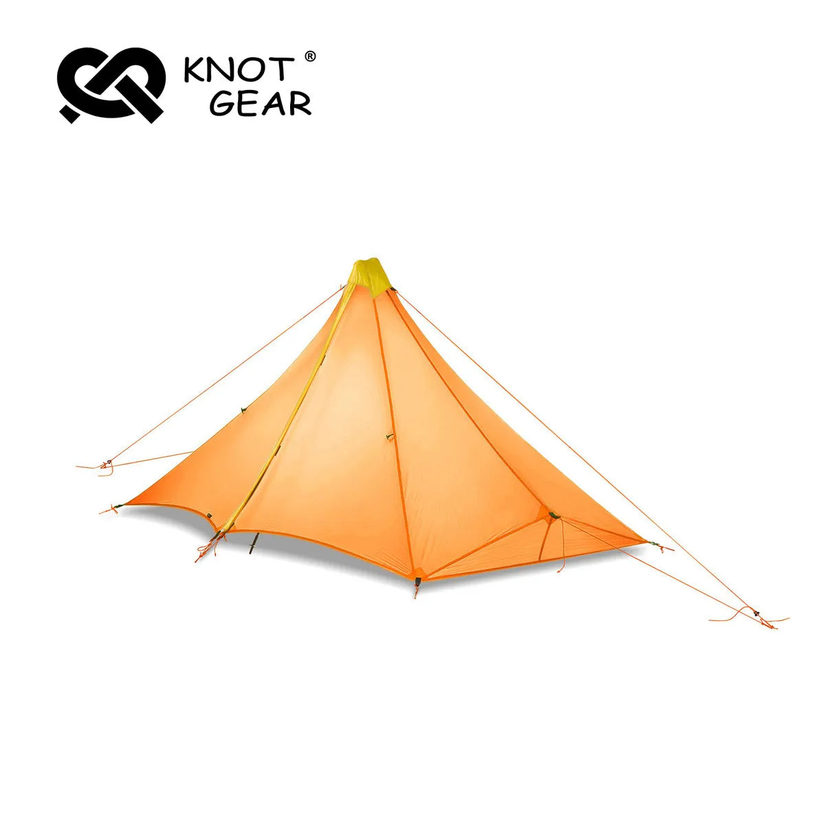 Knot Maya 1P Pyramid Tent Outdoor Ultralight No Pole Tent Camping 20D Nylon Double Silicone Waterproof Hiking Backpack Tent