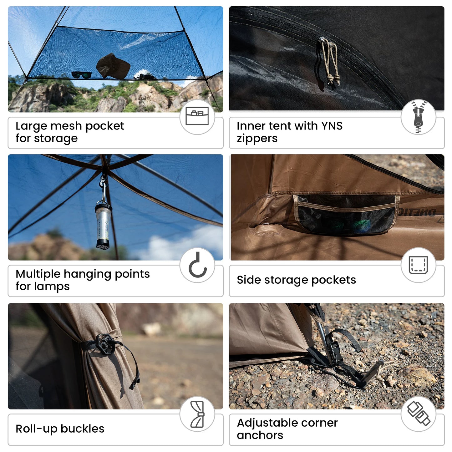 OneTigris JOVIAN Camping Tent 3-Season 4-Person Outdoor Backpacking Shelter With Tent Bottom Waterproof Floor Mat