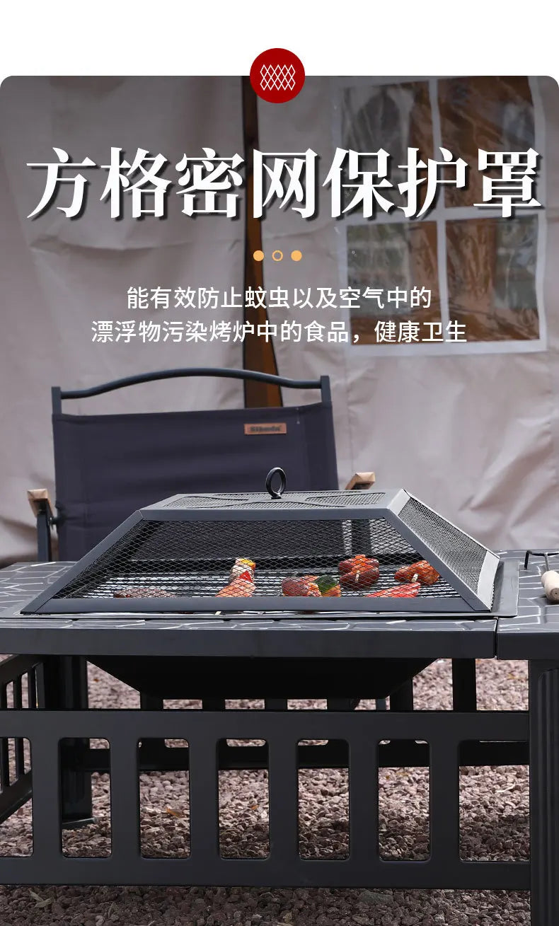 BBQ Grill Table Outdoor Garden Furniture Charcoal Heating Grill Patio Furniture Brazier