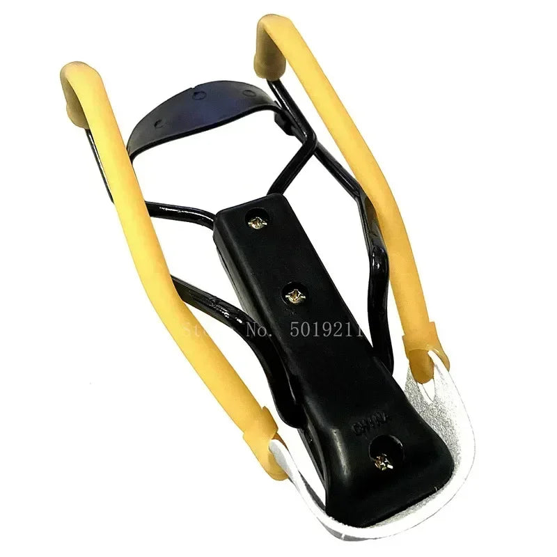 Outdoor professional shooting hunting catapult with wrist elastic rubber strap powerful shooting slingshot metal material toy