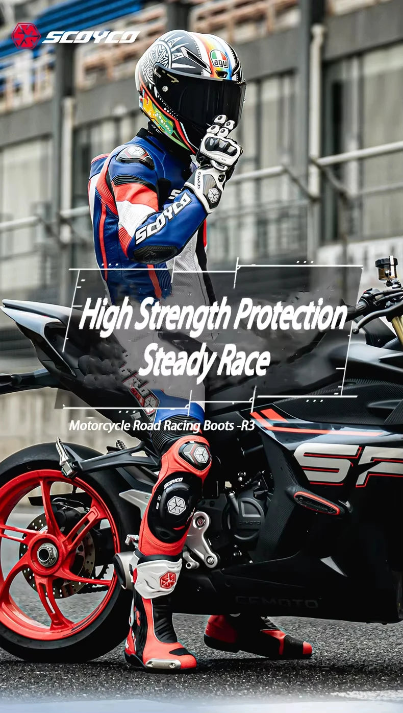 SCOYCO Motorcycle Racing Boots Unisex Waterproof Motorbike Boot Anti Fall Slip Resistant Biker For Protection Motocross Footwear