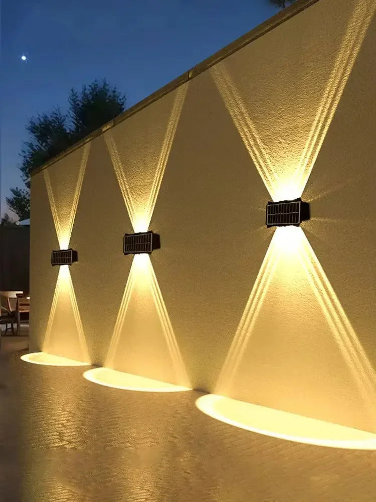 Solar Wall Lamp 4/6/8 Led Outdoor Solar Led Light Waterproof Up And Down Luminous Lighting Balcony Yard Garden Decoration Lights