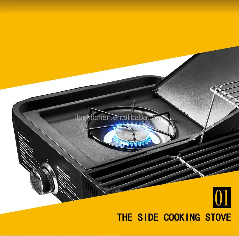 Outdoor Barbecue grill Charcoal Gas Comb BBQ Grill American family party  Machine courtyard gas and carbon dual-use bbq