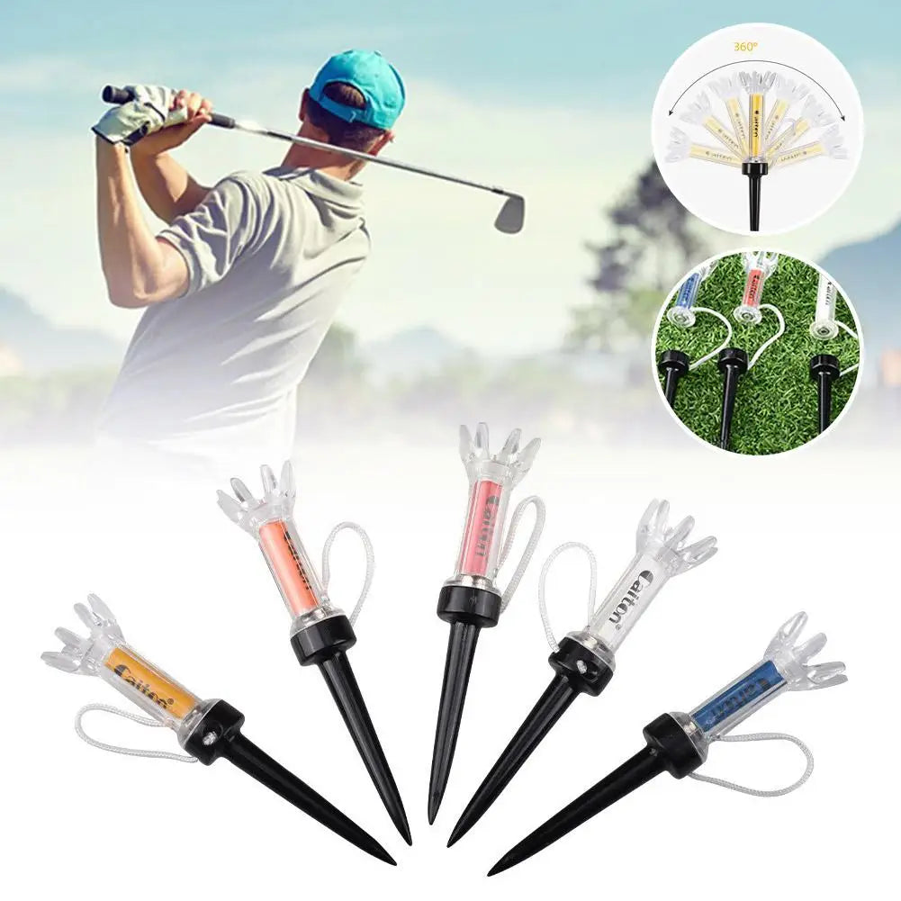 5pcs/set 79/90mm Magnetic Plastic Golf Tee Set Plastic Step Down Golf Ball Tee Holder Golf Training Practice Tees Accessories