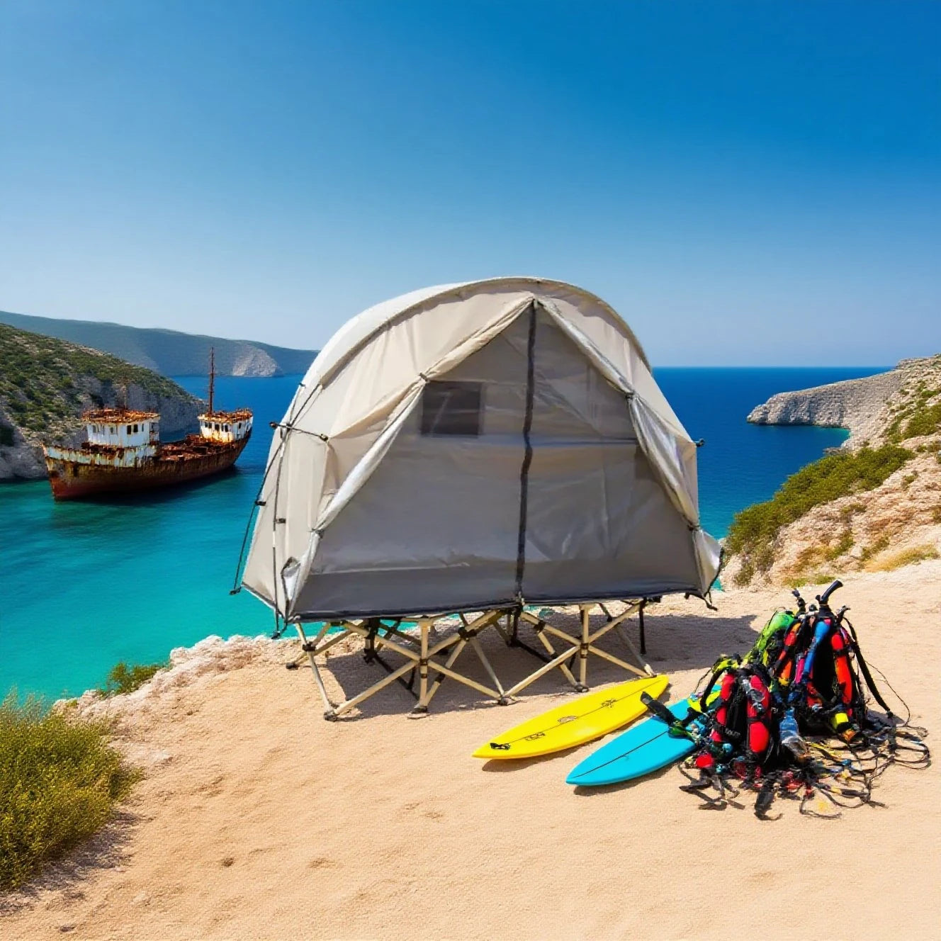 Breathable Mesh Tent for Backpacking - 1 Person All-Mesh Insect-Proof Camping Tent with Enhanced Airflow, Portable Sleep Shelter