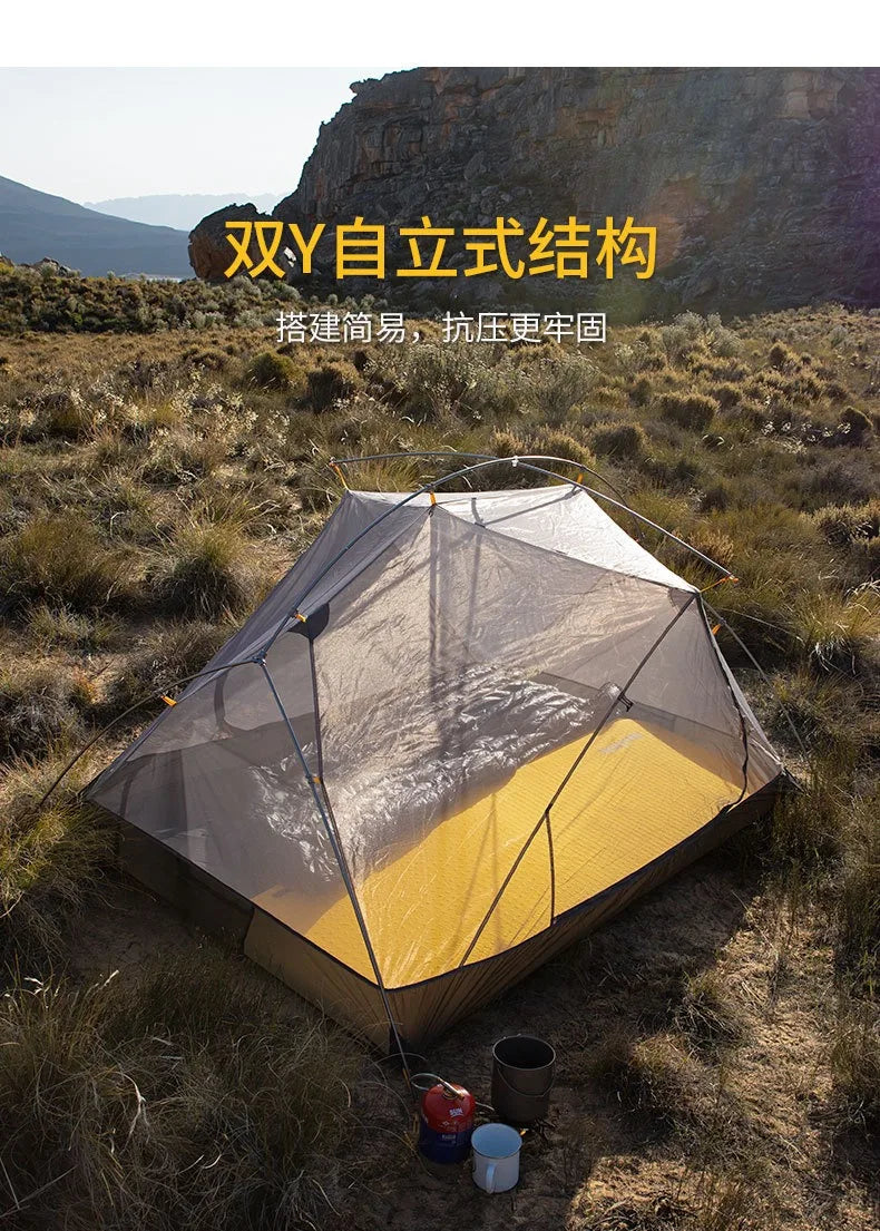 Naturehike-Mongar 2 Tent, Ultralight Double-Person Tent, Professional Outdoor Camping, Mountaineering, Windproof and Rainproof
