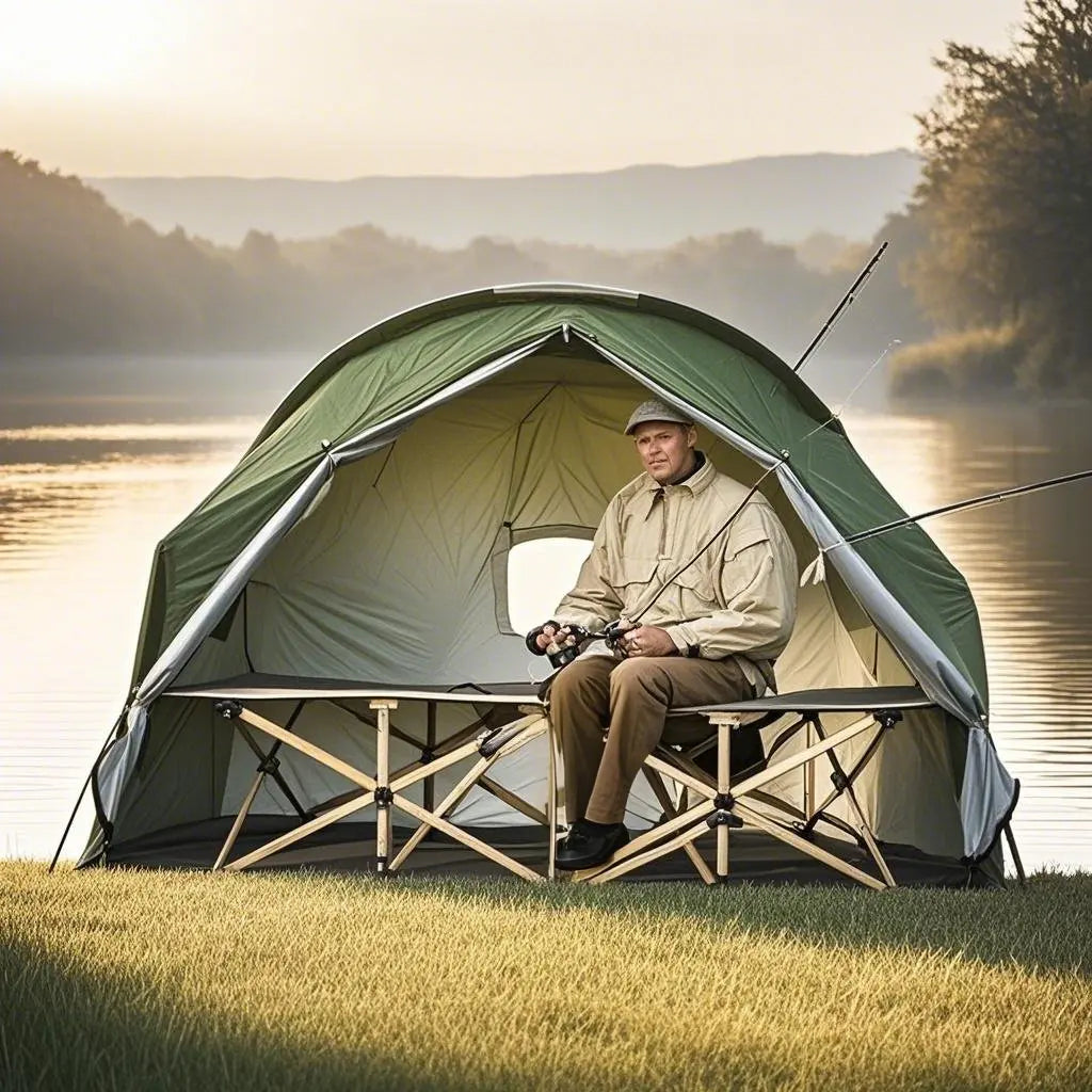 4-in-1 Camping Cot Tent, Backpacking 1 Person Camping Tent, Tent Cot Folding Off the Ground Tent,Fishing Tent,Sleeping Bed Tent