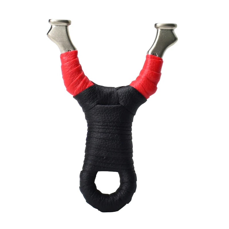 New Style Stainless Steel Powerful Slingshot with Tube Rubber Band Mud Balls Slingshot Catapult Bag for Hunting Outdoor
