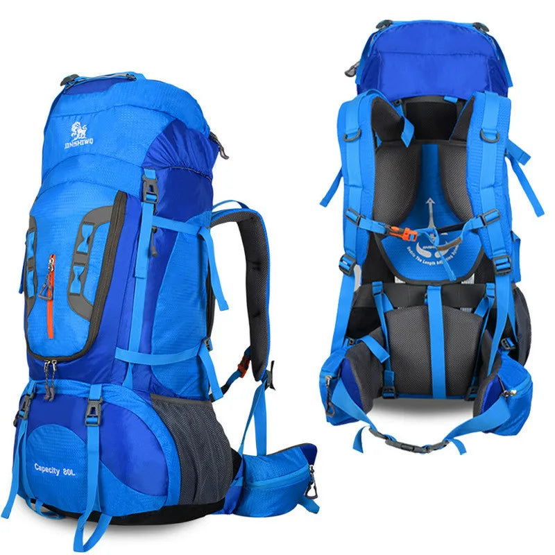 2024 Camping Hiking Backpacks Big Outdoor Bag Backpack Nylon Superlight Sport Travel Bag Aluminum Alloy Support  80L