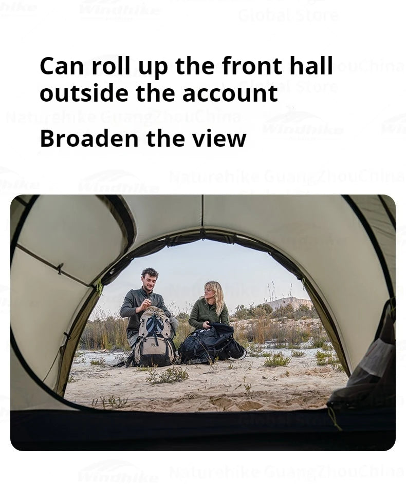 Naturehike Opalus UL Tent Lightweight Outdoor Hiking Camping Glamping Large Space Tunnel Tent for 2-3 Person 4 Season Travel