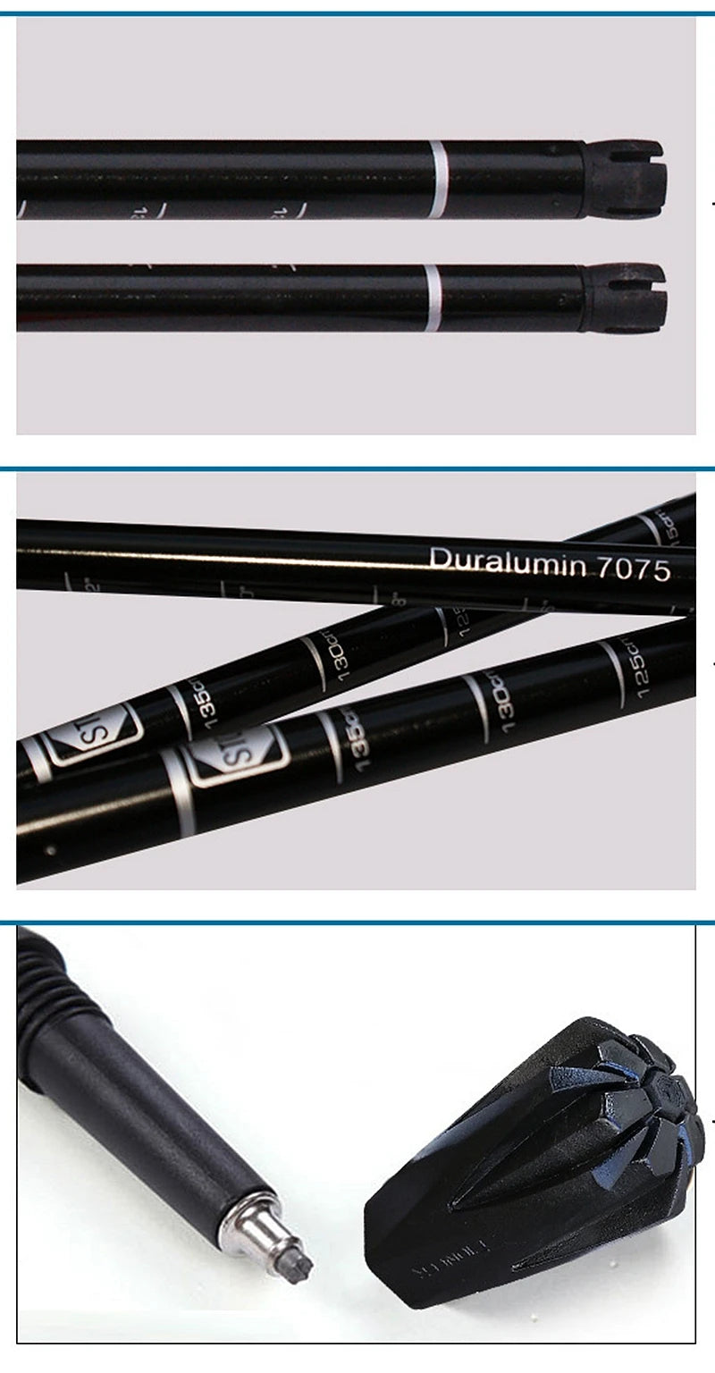 2Pcs/Pair Pioneer Trekk Poles Nordic Walking stick Telescopic Alpenstock Aluminum Alloy Shooting Walking Stick Crutch Senderismo