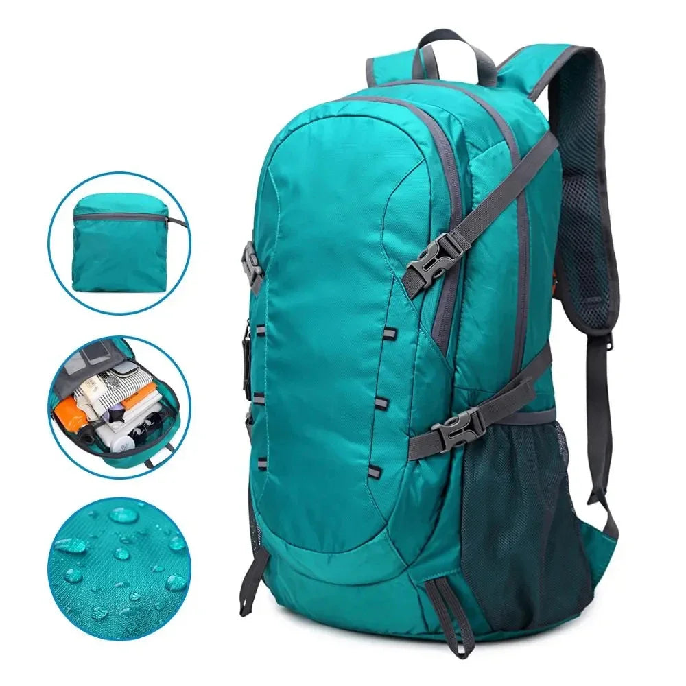 40L Outdoor Foldable Backpack Ultralight Waterproof Soft Camping Shoulder Pack Climbing Travel Mountaineering Hiking Cycling Bag