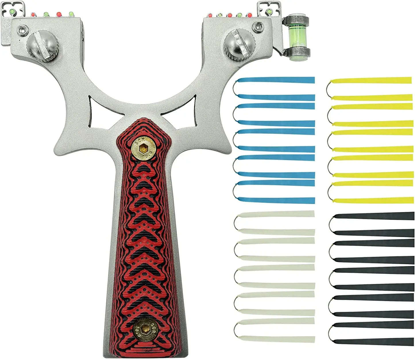 Slingshot with 20 Pieces Replacement Bands Powerful Stainless Steel Slingshot for Beginners Adult Shotting Pracitce