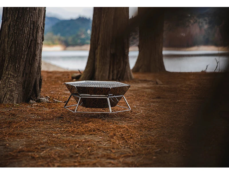 Outdoor Folding Stainless Steel Grill Barbecue Rack Detachable Charcoal Stove BBQ Grill Lightweight Brazier Foldable Hibachi