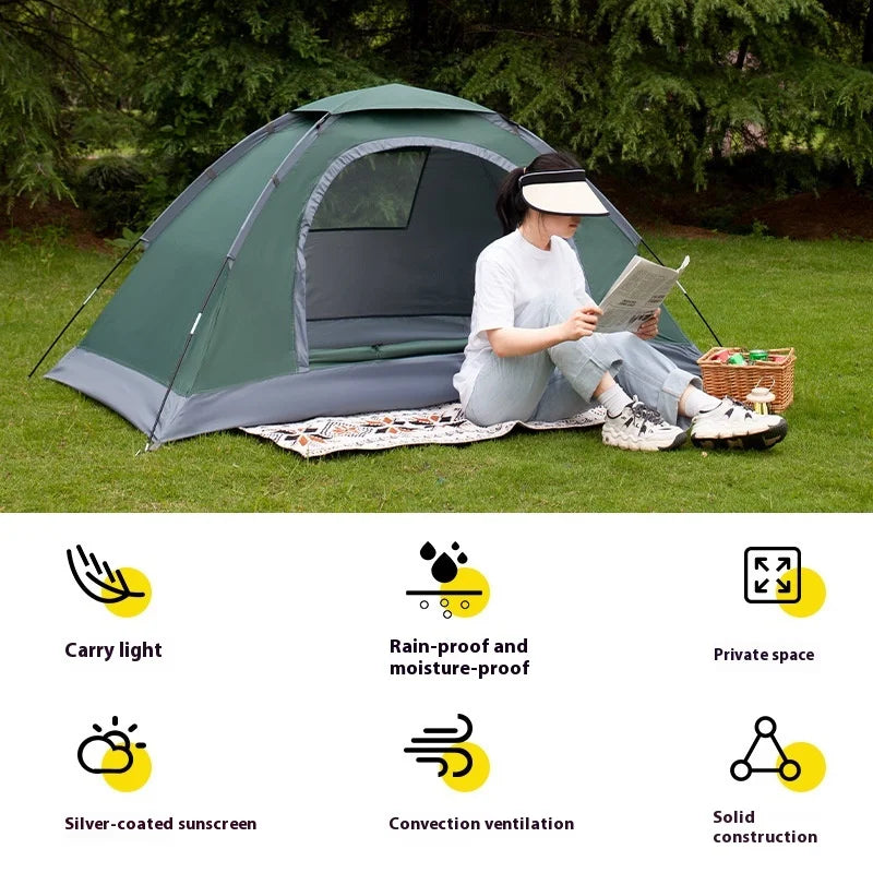 Single Camping Tent -190T Silver Plated Polyester 150D Waterproof Oxford 1.42KG Lightweight and Portable Outdoor Tent ultralight