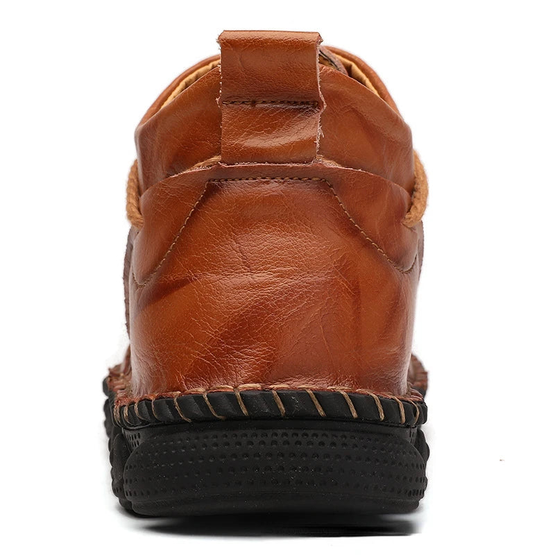 Genuine Leather Shoes Male Luxury High Quality Men Ankle Boots Outdoor Comfortable Casual Shoes Fashion Zip Men Motorcycle Boots