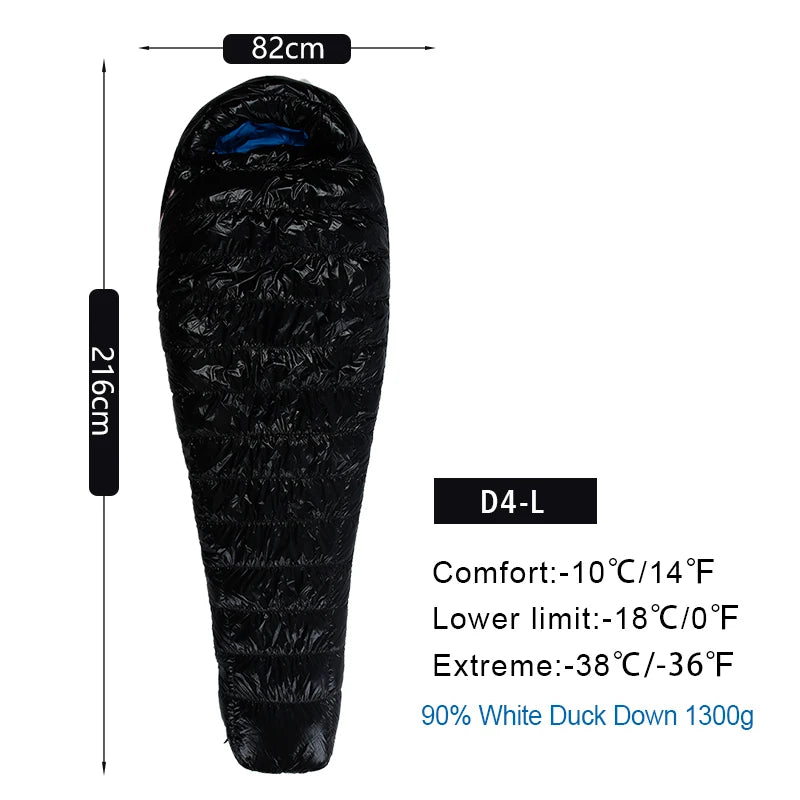 AEGISMAX D Duck Down Sleeping Bag Outdoor Camping Ultralight Mummy Stype Nylon Bag