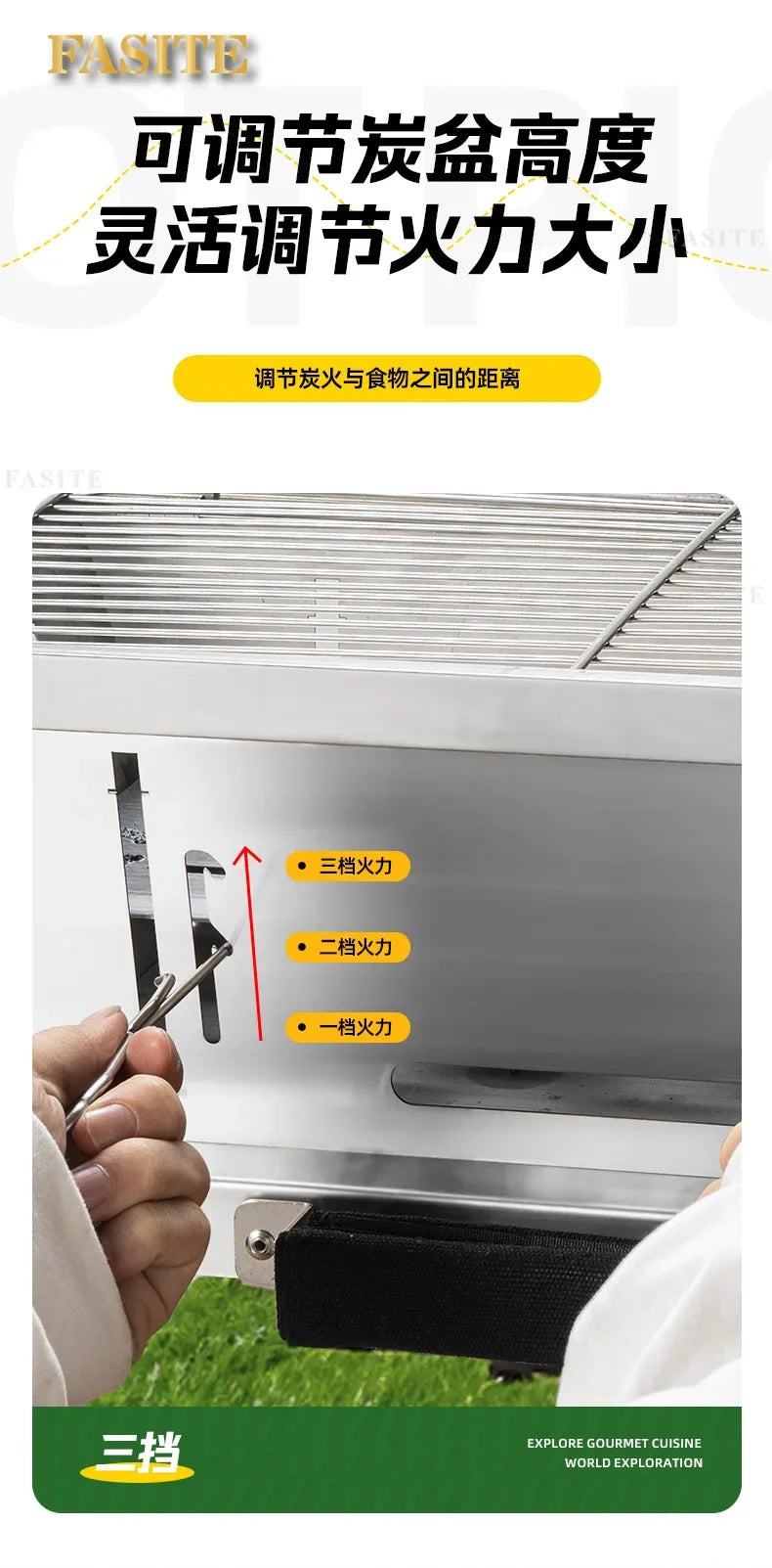 Commercial Folding BBQ Grills Portable Firewood Barbecue Utensils Cookware Brazier Charcoal Garden