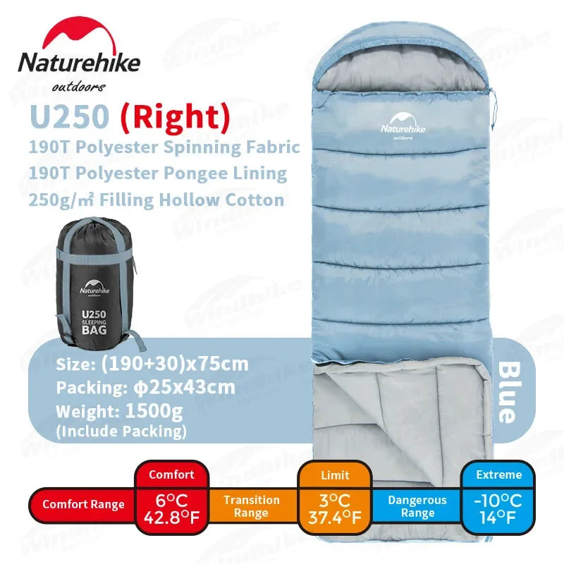 Naturehike Sleeping Bag Hollow Cotton Quilt Ultralight Winter Envelope Sleeping Bag for Adult Outdoor Camping Travel Lightweight
