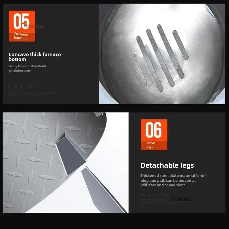 Chimeneas Camping Fire Pit Outdoor Grill Stand Camping Stove Heating Wood Fire Stove Household Rural Portable Brazier Stove